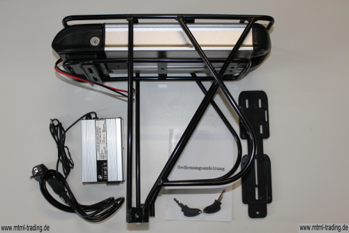 Gepäckträgerakku LiCoxNiyMnzO2 36V 15,4Ah mit Controllergehäuse + Gepäckträger